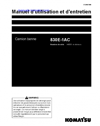 830E-1(USA)-AC S/N A40851-UP Operation manual (French)