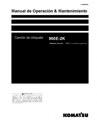 960E-2(USA)-K S/N A50011-UP Operation manual (Spanish)