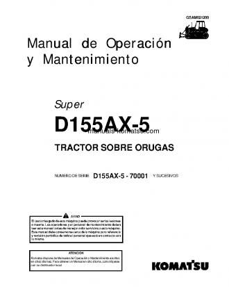 D155AX-5(JPN) S/N 70001-75000 Operation manual (Spanish)