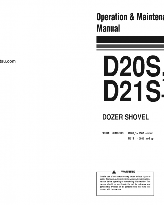 D20S-3(JPN) S/N 2007-UP Operation manual (English)