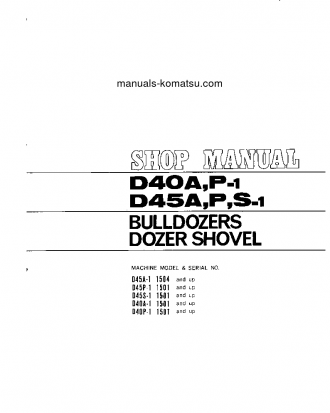 D45S-1(JPN) S/N 1501-UP Shop (repair) manual (English)