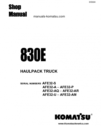 830E(USA) S/N AFE32-S Shop (repair) manual (English)