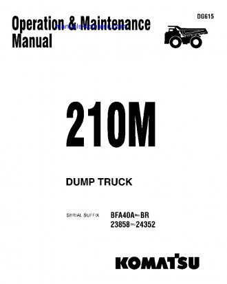 210M(USA) S/N BFA40-A-BFA40-BR Operation manual (English)