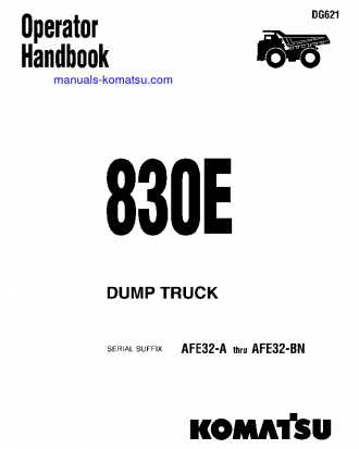 830E(USA) S/N AFE32-A-AFE32-BN Operation manual (English)