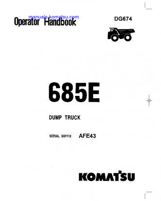 685E(USA) S/N AFE43 Operation manual (English)
