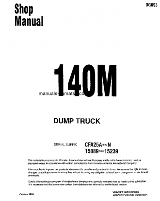 140M(USA) S/N 15089-15239 Shop (repair) manual (English)