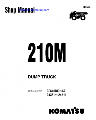 210M(USA) S/N BFA40-BX-BFA40-CZ Shop (repair) manual (English)