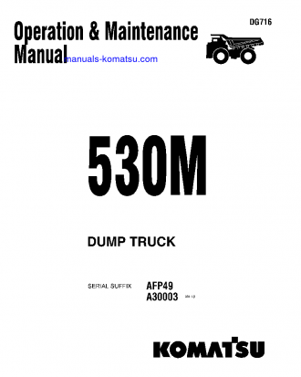 530M(USA) S/N A30002-A30038 Operation manual (English)