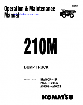 210M(USA) S/N BFA40-DP-BFA40-EP Operation manual (English)
