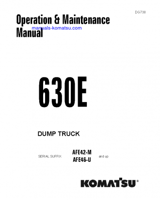 630E(USA) S/N AFE46-U-UP Operation manual (English)