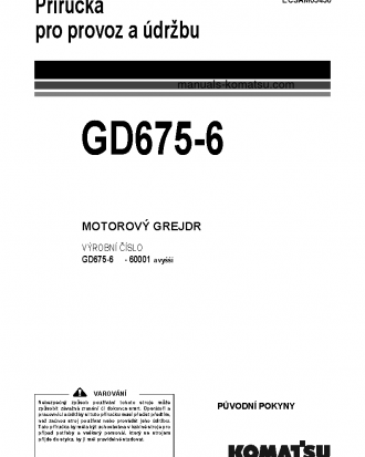GD675-6(JPN) S/N 60001-UP Operation manual (Czech)