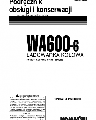 WA600-6(JPN) S/N 60634-UP Operation manual (Polish)