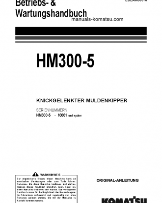 HM300-5(JPN) S/N 10001-UP Operation manual (German)
