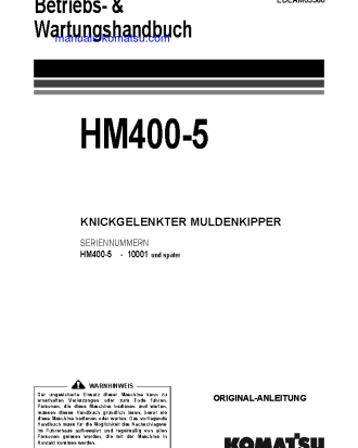 HM400-5(JPN) S/N 10001-UP Operation manual (German)
