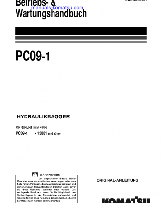 PC09-1(ITA) S/N 15001-UP Operation manual (German)
