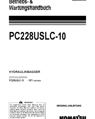 PC228USLC-10(JPN) S/N 1871-UP Operation manual (German)