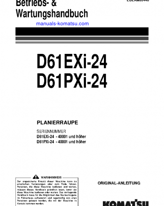 D61EXI-24(JPN) S/N 40001-UP Operation manual (German)