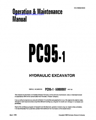 PC95-1(ITA) S/N R00007-R01616 Operation manual (English)