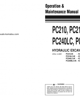 PC240NLC-6(GBR)-K S/N K32001-K34226 Operation manual (English)