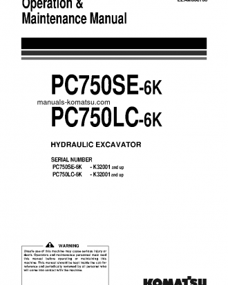 PC750SE-6(GBR)-K S/N K32001-K32029 Operation manual (English)