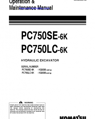 PC750LC-6(GBR)-1 S/N K32001-UP Operation manual (English)