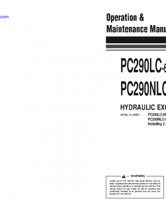 PC290LC-6(GBR)-K S/N K30001-K34000 Operation manual (English)