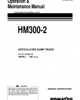 HM300-2(JPN)-FOR EU S/N 2481-UP Operation manual (English)