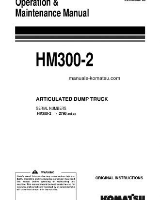 HM300-2(JPN)-FOR EU S/N 2790-UP Operation manual (English)