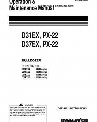 D37EX-22(JPN)-FOR EU S/N 60541-UP Operation manual (English)