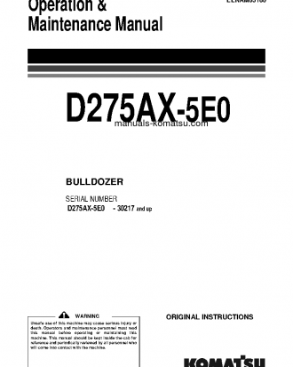 D275AX-5(JPN)-TIER3 S/N 30217-UP Operation manual (English)