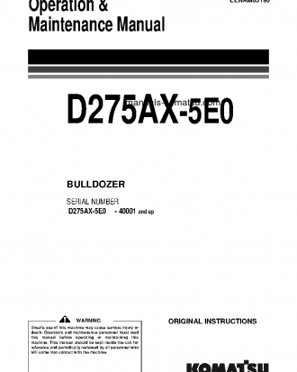 D275AX-5(JPN)-TIER3 S/N 40001-UP Operation manual (English)