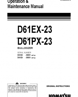 D61PX-23(JPN) S/N 30001-UP Operation manual (English)