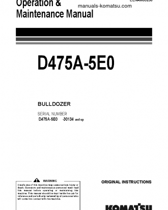 D475A-5(JPN)-TIER2 S/N 30134-UP Operation manual (English)