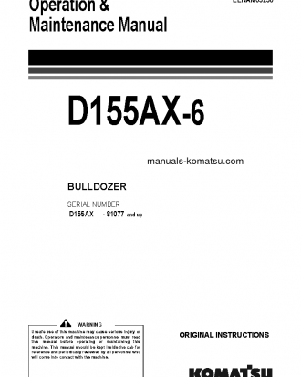 D155AX-6(JPN)-FOR EU S/N 81077-UP Operation manual (English)