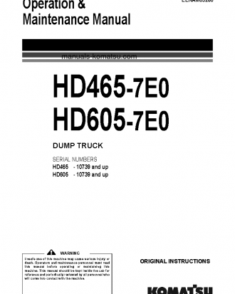 HD605-7(JPN)-TIER3 S/N 10739-UP Operation manual (English)