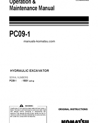 PC09-1(ITA) S/N 15001-UP Operation manual (English)