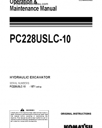 PC228USLC-10(JPN) S/N 1871-UP Operation manual (Finnish)