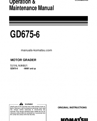 GD675-6(JPN) S/N 60001-UP Operation manual (English)