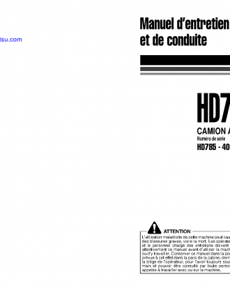 HD785-5(JPN) S/N 4084-UP Operation manual (French)