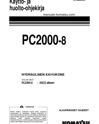 PC2000-8(JPN) S/N 20223-UP Operation manual (Finnish)