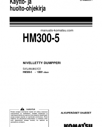 HM300-5(JPN) S/N 10001-UP Operation manual (Finnish)