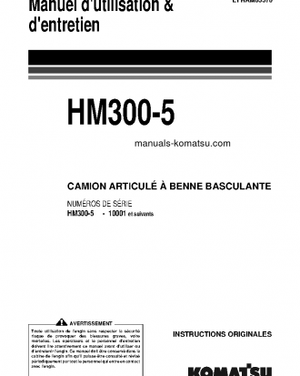 HM300-5(JPN) S/N 10001-UP Operation manual (French)