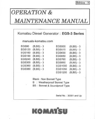 EGS850-3(SGP) S/N 30001-UP Operation manual (English)