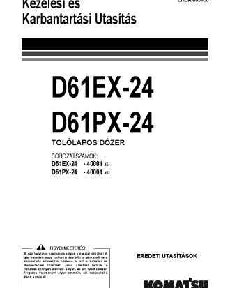 D61PX-24(JPN) S/N 40001-UP Operation manual (Hungarian)