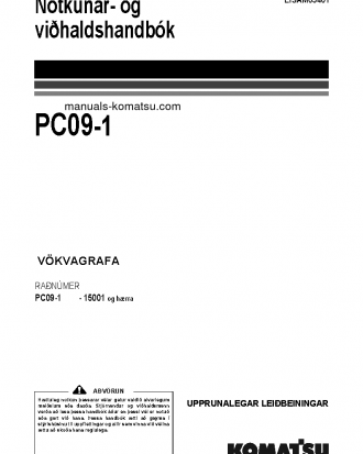 PC09-1(ITA) S/N 15001-UP Operation manual (Icelandic)