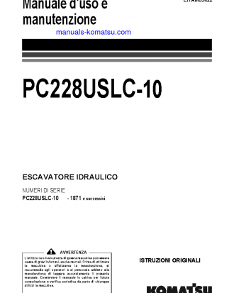 PC228USLC-10(JPN) S/N 1871-UP Operation manual (Italian)