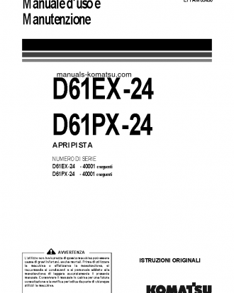 D61EX-24(JPN) S/N 40001-UP Operation manual (Italian)