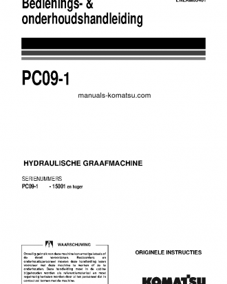 PC09-1(ITA) S/N 15001-UP Operation manual (Dutch)