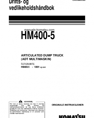 HM400-5(JPN) S/N 10001-UP Operation manual (Norwegian)
