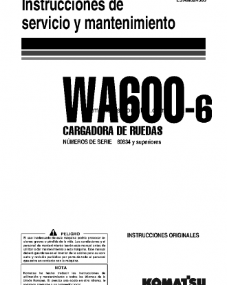 WA600-6(JPN) S/N 60634-UP Operation manual (Spanish)
